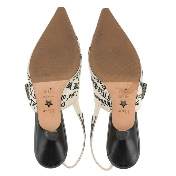Authentic Dior Graffiti Embroidery Slingback Pumps in white 36 1/2 US 6 1/2 - Picture 8 of 16